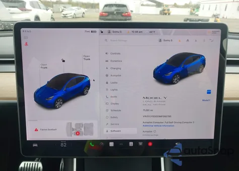 2021 Tesla Model Y Long Range Dual Motor All-Wheel Drive из США, поврежденный, VIN 5YJYGDEE9MF060795